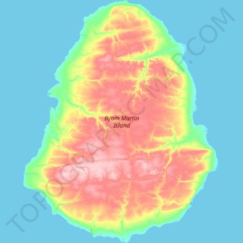 Mapa topográfico Byam Martin Island, altitude, relevo