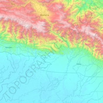 Mapa topográfico Baliem River, altitude, relevo