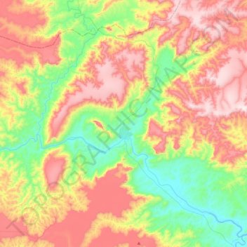 Mapa topográfico Coronel Murta, altitude, relevo