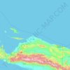 Mapa topográfico Papouasie, altitude, relevo