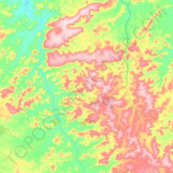 Mapa topográfico Flor da Serra, altitude, relevo