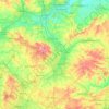 Mapa topográfico Leicestershire, altitude, relevo