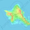 Mapa topográfico Oʻahu, altitude, relevo