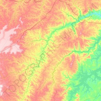 Mapa topográfico São Gonçalo do Abaeté, altitude, relevo