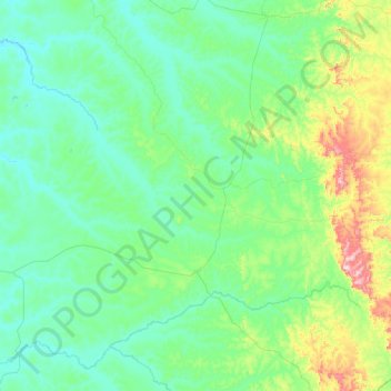 Mapa topográfico Divinópolis do Tocantins, altitude, relevo