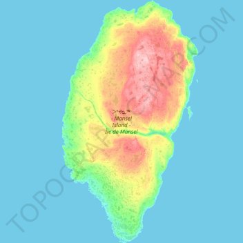 Mapa topográfico Mansel Island, altitude, relevo