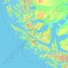 Mapa topográfico Provincia de Magallanes, altitude, relevo
