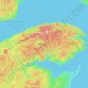 Mapa topográfico Gaspésie, altitude, relevo