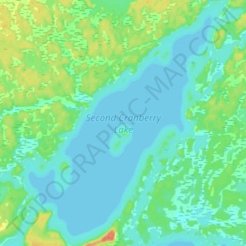Mapa topográfico Second Cranberry Lake, altitude, relevo