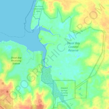 Mapa topográfico Shoal Bay, altitude, relevo