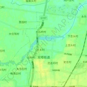 Mapa topográfico 双塔街道, altitude, relevo