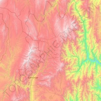 Mapa topográfico Provincia Nor Cinti, altitude, relevo