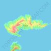 Mapa topográfico Hiva Oa, altitude, relevo