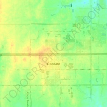 Mapa topográfico Goddard, altitude, relevo