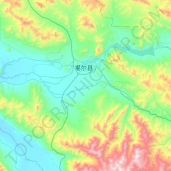 Mapa topográfico 狮泉河镇, altitude, relevo