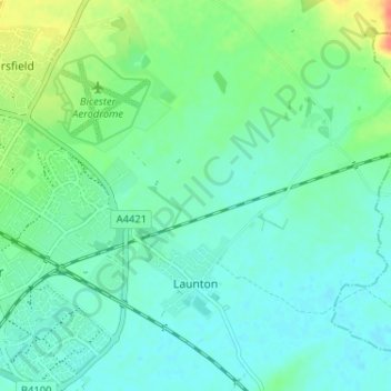 Mapa topográfico Launton, altitude, relevo