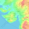 Mapa topográfico Guyarat, altitude, relevo