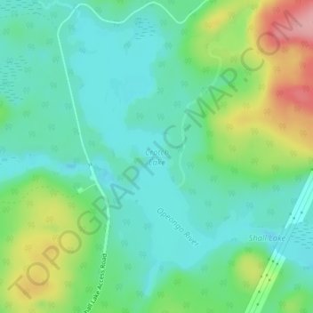 Mapa topográfico Crotch Lake, altitude, relevo