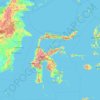 Mapa topográfico Sulawesi, altitude, relevo