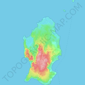 Mapa topográfico Little Andaman, altitude, relevo