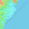 Mapa topográfico 焼津市, altitude, relevo