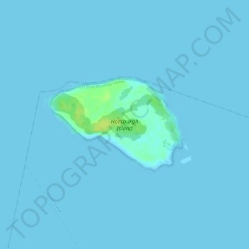 Mapa topográfico Horsburgh Island, altitude, relevo