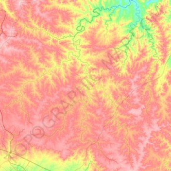 Mapa topográfico Joca Tavares, altitude, relevo