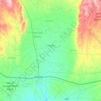 Mapa topográfico Harã, altitude, relevo