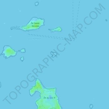Mapa topográfico Île Cigogne, altitude, relevo