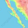 Mapa topográfico Lower California Peninsula, altitude, relevo