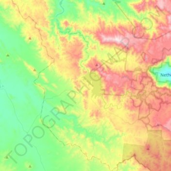 Mapa topográfico Eungella Dam, altitude, relevo