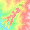 Mapa topográfico Betânia, altitude, relevo