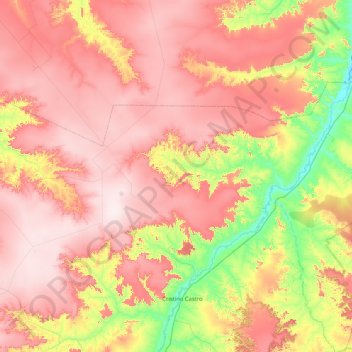 Mapa topográfico Palmeira do Piauí, altitude, relevo