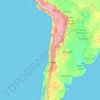 Mapa topográfico Región de Valparaíso, altitude, relevo