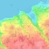 Mapa topográfico Trévou-Tréguignec, altitude, relevo