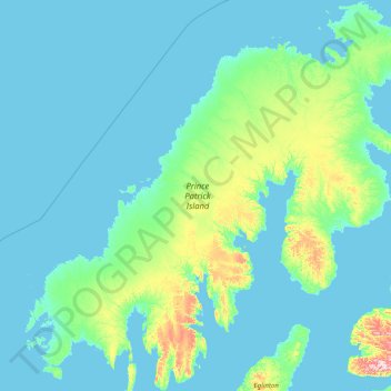 Mapa topográfico Prince Patrick Island, altitude, relevo