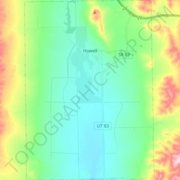 Mapa topográfico Howell, altitude, relevo