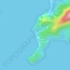 Mapa topográfico Praia da Almada, altitude, relevo
