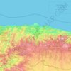 Mapa topográfico Asturië, altitude, relevo