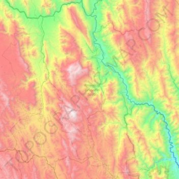 Mapa topográfico Provincia Belisario Boeto, altitude, relevo