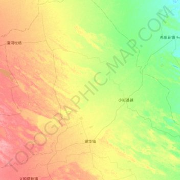 Mapa topográfico 建华镇, altitude, relevo