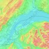 Mapa topográfico Lake Geneva, altitude, relevo