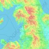 Mapa topográfico North West England, altitude, relevo