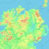 Mapa topográfico Irlanda del Norte, altitude, relevo
