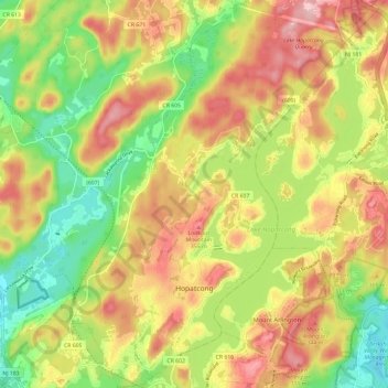 Mapa topográfico Hopatcong, altitude, relevo