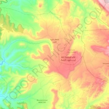 Mapa topográfico Aglif, altitude, relevo