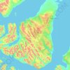 Mapa topográfico Península de Brunswick, altitude, relevo