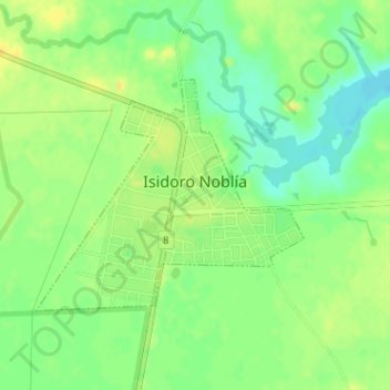 Mapa topográfico Isidoro Noblía, altitude, relevo