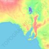 Mapa topográfico Austrália Meridional, altitude, relevo