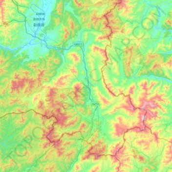 Mapa topográfico Mohan, altitude, relevo